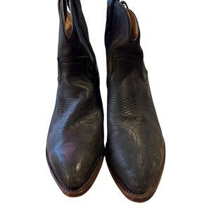 Frye Black Leather Western Ankle Boots Women’s Size 11 - 1.5” Heel